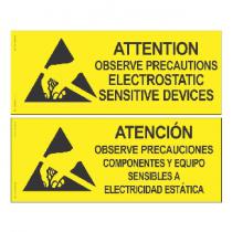Desco Attention Sign, English-Spanish, 102mm x 254mm
