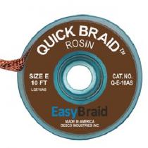 EasyBraid ROSIN (Quick Braid) Solder Wick, A/S, 3.3mm, #5, Brown, 10ft Roll